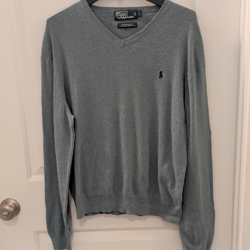 Polo by Ralph Lauren Women's V-Neck Sweater - Light Blue
